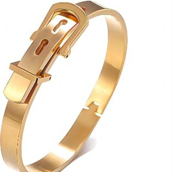 Neiman Marcus 18k Gold Plated Stainless Steel Roman Twisted Cuff Bracelet - Picture 4 of 4